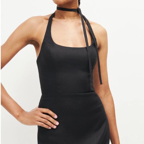 Ref Yana Linen Dress - Halter w/ Structured Bodice - Picture 3 of 11